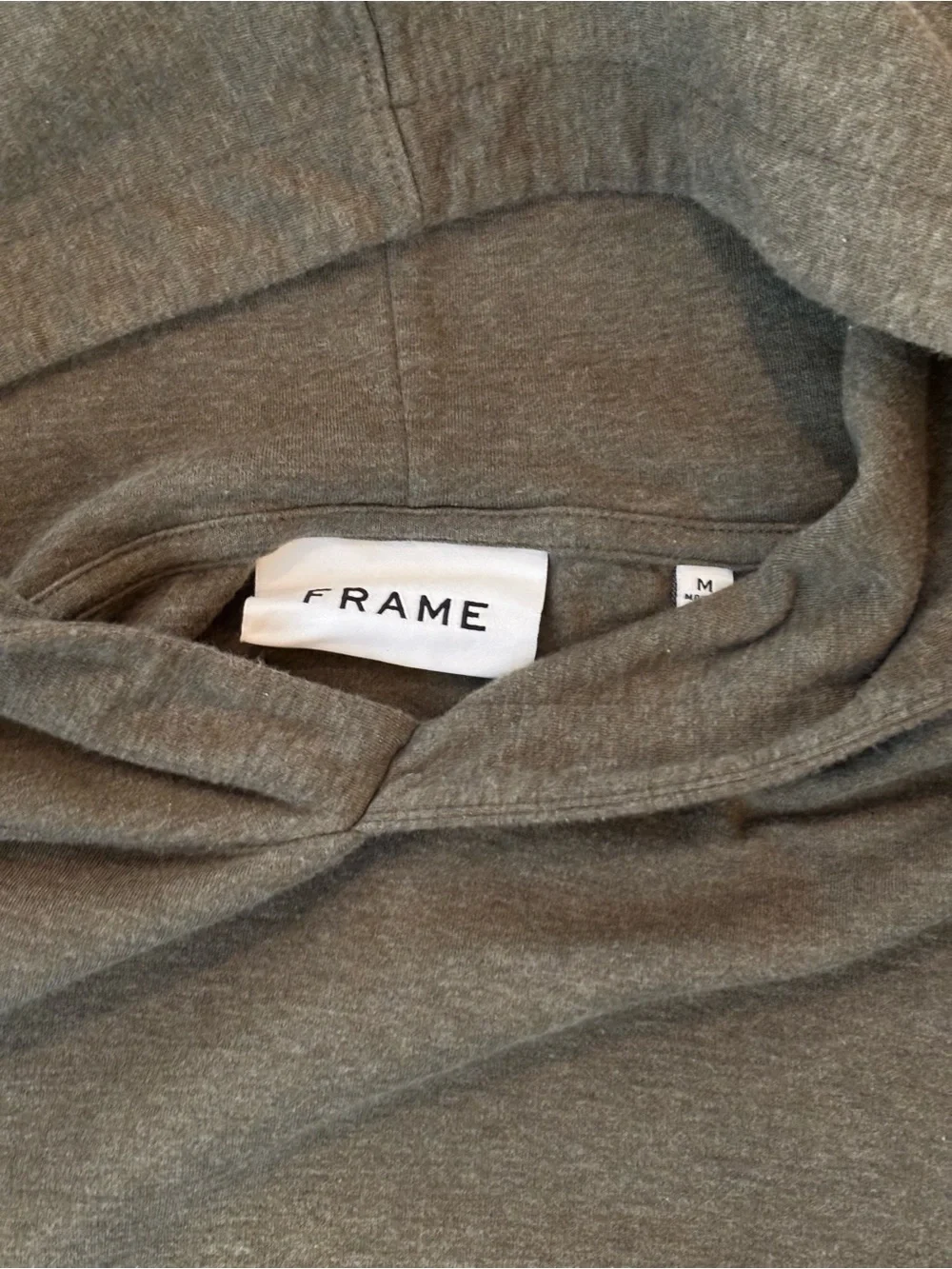 Frame Denim Men's Hooded Pullover Sweater Army Green 100% Cotton